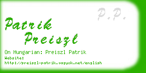 patrik preiszl business card
